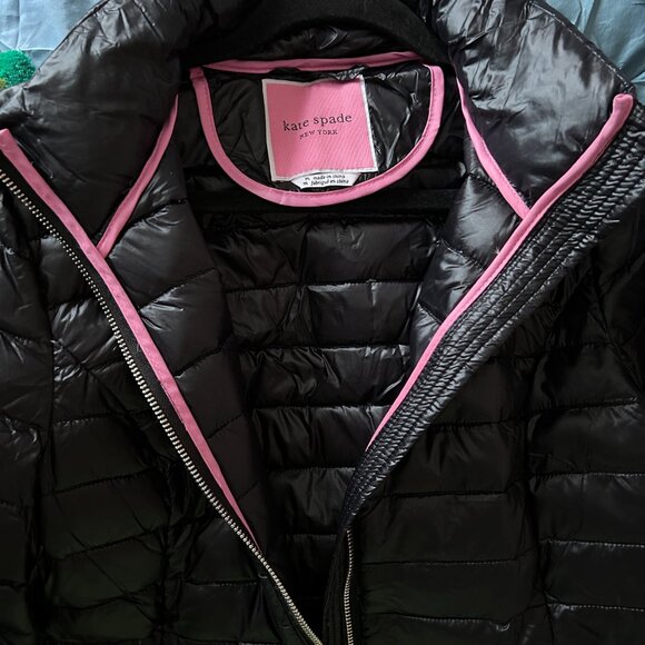 Kate Spade Down Puffer Hooded Black Jacket Womens - Picture 8 of 11